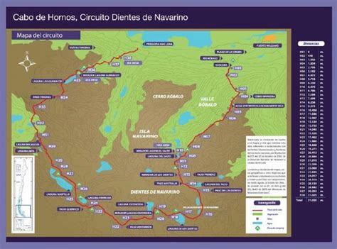 Mapa de la Isla Navarino y sus alrededores, destacando Puerto Williams y el Canal Beagle