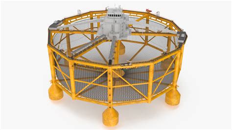 Esquema de la Ocean Farm 1, destacando su tamaño y estructura circular.