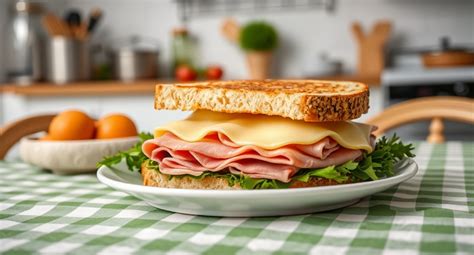 Panecillos abiertos y rellenos de jamón y queso para un sándwich de fiesta.