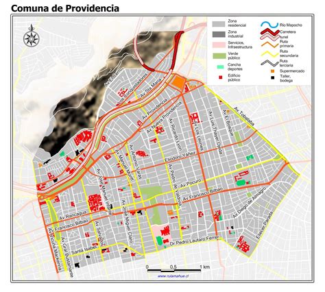 Mapa de Santiago destacando los polos gastronómicos de Vitacura, Providencia y Barrio Italia para buscadores de sabores fusión