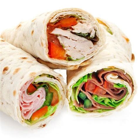 ilustracion de varias tortillas mexicanas y wraps de lechuga con diferentes rellenos de ensalada