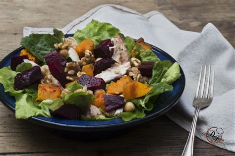 Fotografía de la Ensalada Tibia de Pollo con calabaza y tomates secos