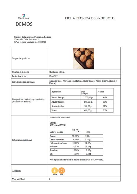 Tabla comparativa o ficha técnica del producto Nestlé Bebé destacando sus valores nutricionales.