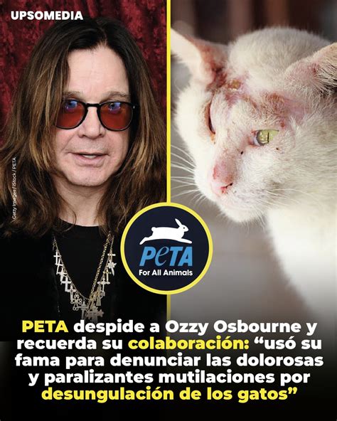 Ozzy Osbourne en campaña de PETA contra la desungulación de gatos