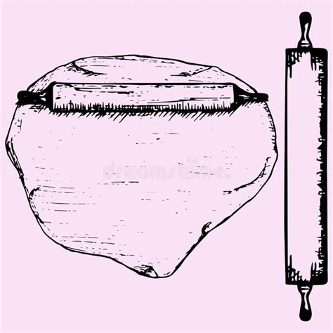 Ilustración esquemática del estirado de la masa con rodillo y corte de discos circulares