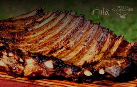 Esquema del corte de costillar argentino, mostrando el 