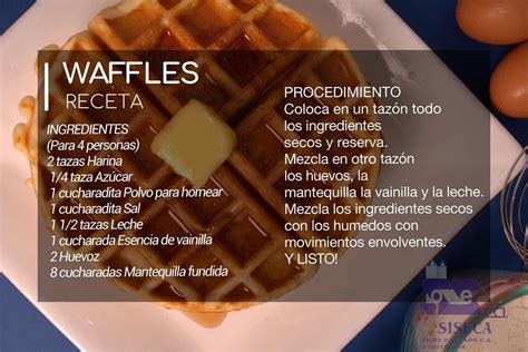 Infografía con los ingredientes básicos para la masa de waffles y posibles variaciones (dulce, salado, neutro).