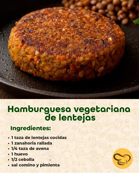 Ilustración de una hamburguesa vegetariana de lentejas con ingredientes frescos.