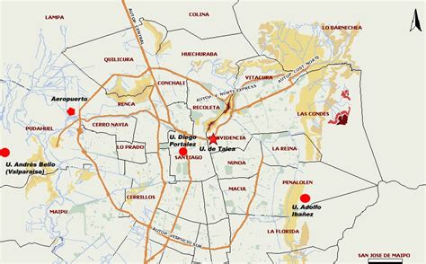 Mapa de Santiago de Chile destacando la ubicación de Melt Pizzas en Macul.
