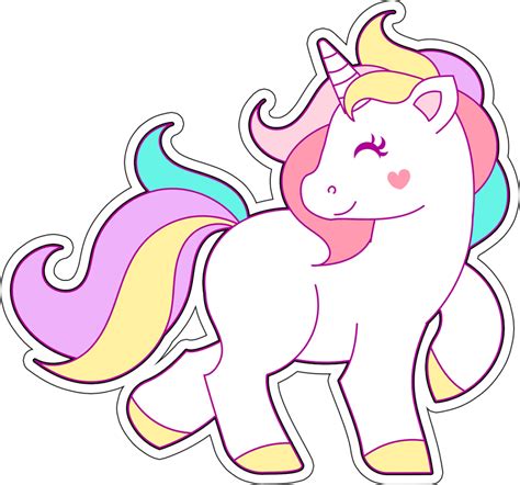 Diseño de etiquetas coloridas con temática de unicornio y elementos de fantasía