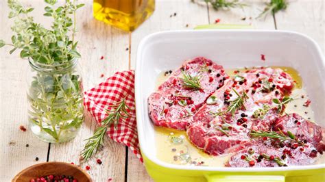 Tabla comparativa de marinadas según el tipo de carne