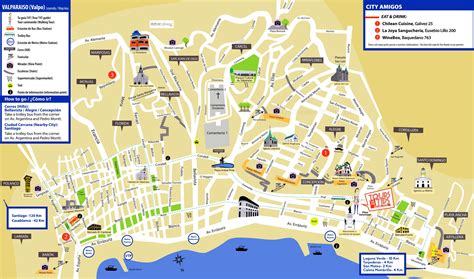 Mapa turístico de Valparaíso con puntos de interés cultural