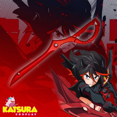 Ilustración de Ryuko Matoi con su espada tijera y Senketsu