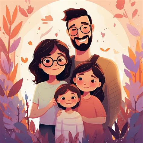 Ilustración de la familia Mankanshoku disfrutando de croquetas