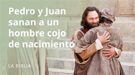 Ilustración de Pedro y Juan sanando al cojo de nacimiento en la puerta del templo