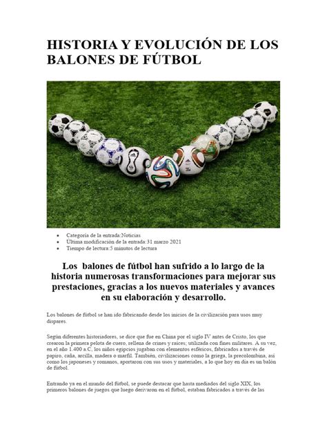 Infografía con la evolución de los balones de fútbol a lo largo del tiempo.