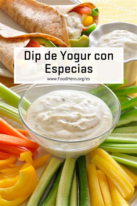 infografía con los ingredientes del dip de yogurt griego y sus cantidades