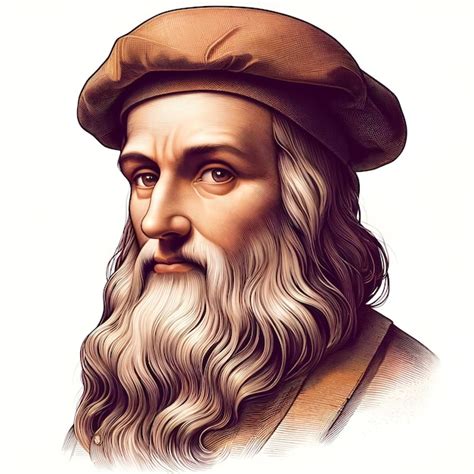Ilustración de Leonardo da Vinci comiendo un plato de setas