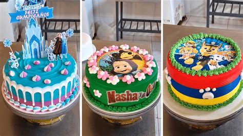 Pastel infantil con decoración de personajes