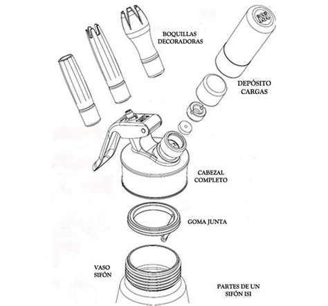 Esquema de un sifón de cocina con sus partes principales