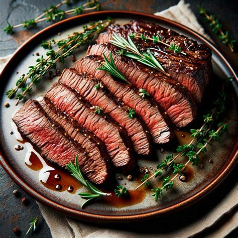 Plato de entraña ahumada en olivo con sus acompañamientos.