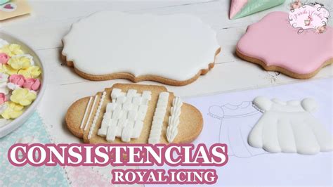 Infografía mostrando las diferentes consistencias del glaseado real