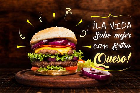 Diseño de hamburguesa apetitosa con tipografía creativa para publicidad