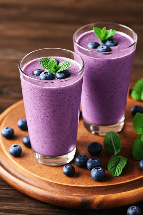 Imagen de un batido de arándanos vibrante y apetitoso