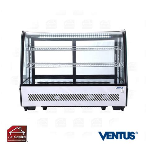 Esquema técnico de las dimensiones y componentes de la vitrina refrigerada Ventus Vert-103