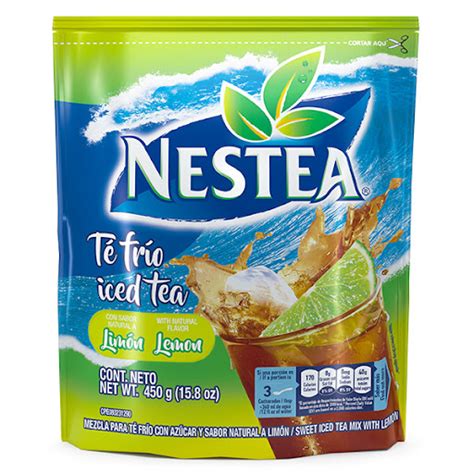 Infografía mostrando la preparación rápida del té frío en polvo NESTEA®
