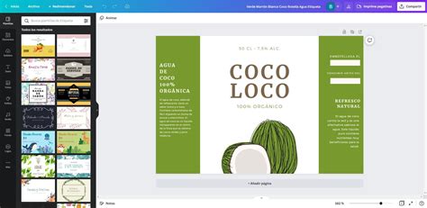 Plantilla de diseño de etiquetas en Canva