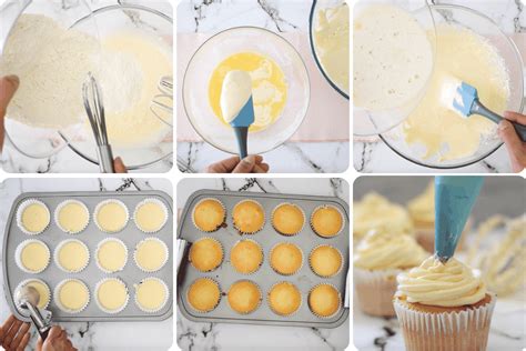 Infografía con los pasos de preparación de los cupcakes de Minecraft