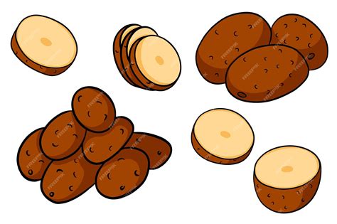 Ilustración de papas gajo cortadas y listas para condimentar