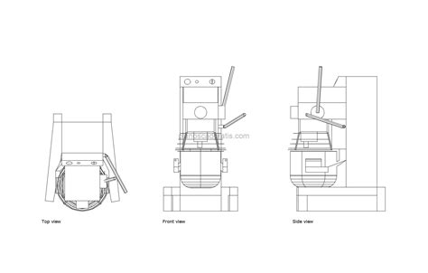 Diseño de una amasadora de pan industrial con detalles de su funcionamiento