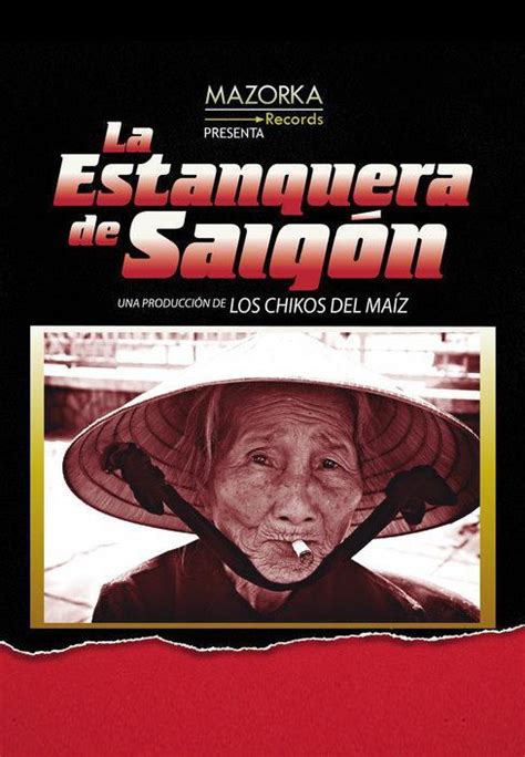 Portada del álbum La Estanquera de Saigón de Los Chikos del Maíz junto a elementos del diseño disco-libro