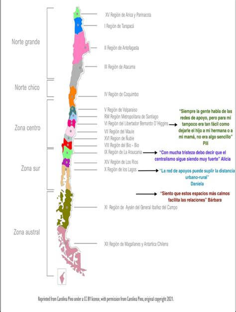 Mapa de zonas de producción de espárragos en Chile, destacando las regiones del Maule y Biobío