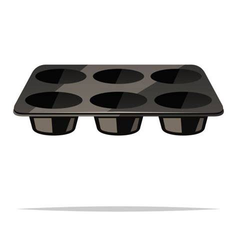Ilustración de una bandeja para muffins con varios moldes