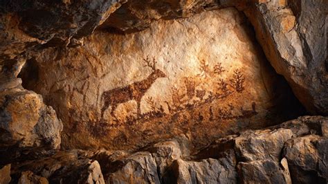 Representación de arte rupestre de las Cuevas de La Lluera