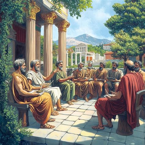 Ilustración de antiguos griegos celebrando con ofrendas
