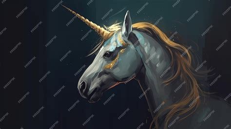 Ilustración de una torta de unicornio con cuerno dorado y melena de colores vibrantes.