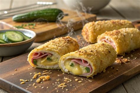 Rollitos de queso apanados en un plato, listos para servir