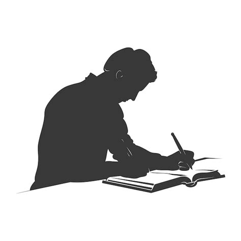 ilustración: silueta de una persona escribiendo cartas apasionadas