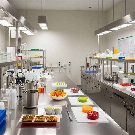 Imagen de un laboratorio de alimentos mostrando un análisis de composición de jamón.