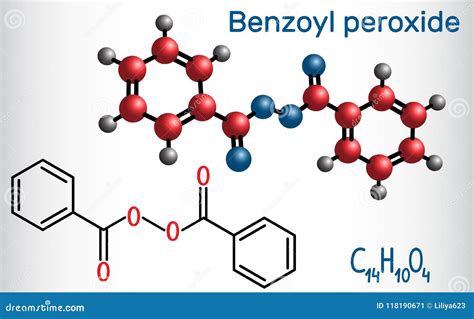 Diagrama químico de la estructura del peróxido de benzoilo