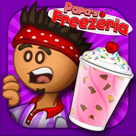 Captura de pantalla del juego Papa's Freezeria mostrando un sundae perfectamente preparado con varias coberturas