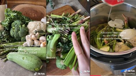 Variedad de restos de verduras y hierbas para hacer caldo.