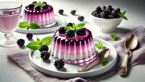 Postre cremoso de mora con galletas y menta