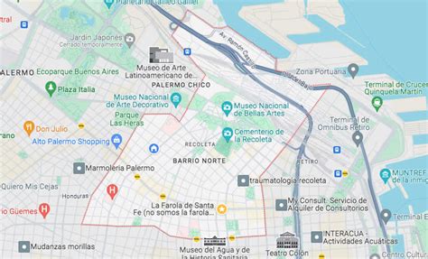 Mapa de ubicación del sector La Pirámide en Recoleta donde se encuentra el restaurante