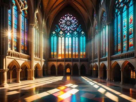 Ejemplo de iluminación natural en una catedral gótica