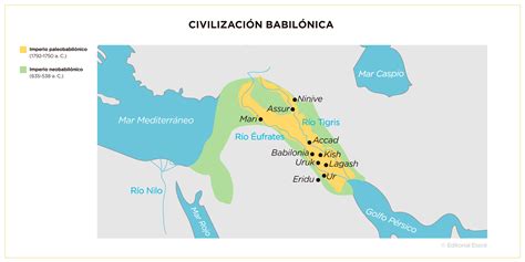 Mapa de Babilonia y el Imperio Neobabilónico en el siglo VI a.C.